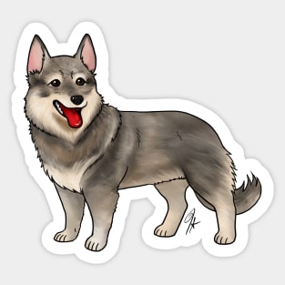 Dog - Swedish Valhund - Tailed Gray Sticker